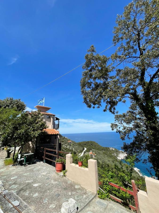 Double Studio Room In Mylopotamos With Beautifull View ツァガラダ エクステリア 写真
